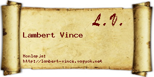 Lambert Vince névjegykártya
